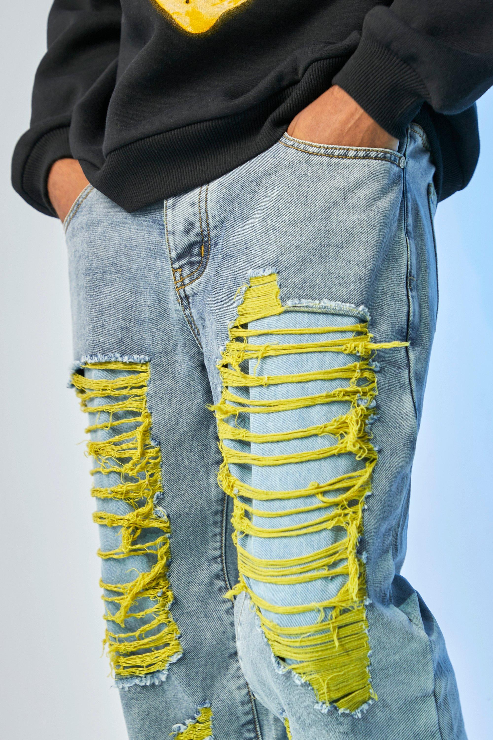 Yellow denim hot sale jeans mens